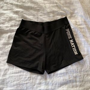 Pink Nation (Victoria Secret) Black Bike Shorts